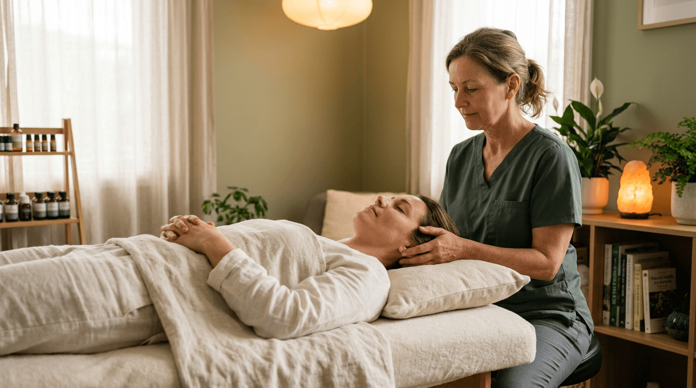 Illustration — L'Impact du Stress sur le Corps et la Libération Émotionnelle par l'Ostéopathie